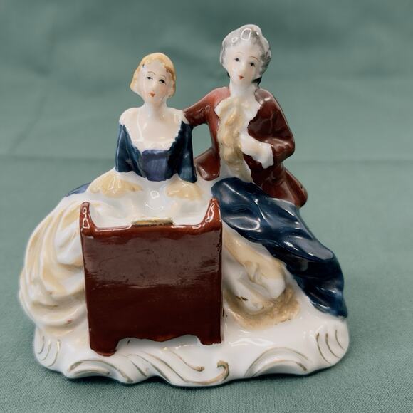 Occupied Japan Figurine 18th Century Couple at Piano Hand Painted 1945-1952 VTG - Picture 12 of 12